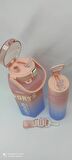 PEMBE-MAVİ 2'li SET Sport Motivasyonel Su Matarası Su Şişesi 2 Lt + 700 Ml Tritan - ALTIGEN