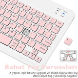  Kablosuz Bluetooth Klavye + Mouse Seti (iOS / Android / Windows Uyumlu) PEMBE