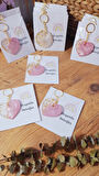 GÖKKUŞAĞI KARTLI KALPLİ ANAHTARLIK 10 ADET BEBEK DOĞUM GÜNÜ MEVLÜT BABYSHOWER HEDİYELİKLERİ 