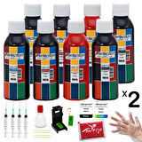 Hp , Canon 2 Kartuşlu Yazıcı Üniversal Aparatlı Mürekkep Dolum Seti 8x100 ml.