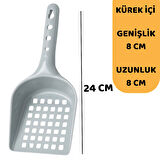 Beylini Kedi Kumu Küreği Plastik Kare Delikli Kolay Temizlenebilir Asılabilir Saplı Kürek Evcil Hayvan Kum Temizleme Küreği 8X24 cm