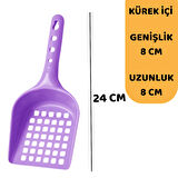 Beylini Kedi Kumu Küreği Plastik Kare Delikli Kolay Temizlenebilir Asılabilir Saplı Kürek Evcil Hayvan Kum Temizleme Küreği 8X24 cm