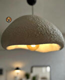 Petra Doğal Taş Efektli Modern Beton BEYAZ Avize Çap: 400MM