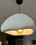 Petra Doğal Taş Efektli Modern Beton BEYAZ Avize Çap: 400MM