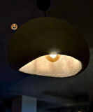 Petra Doğal Taş Efektli Modern Beton BEYAZ Avize Çap: 500MM