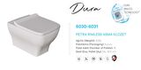 Dura Petra Rimles Asma Klozet Kanalsız Ve Duroplast Yavaş Kapanır Kapak