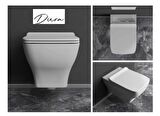Dura Petra Rimles Asma Klozet Kanalsız Ve Duroplast Yavaş Kapanır Kapak
