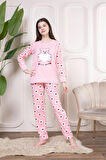 Kız Çocuk Figürlü Peluş Polar Pijama Takımı