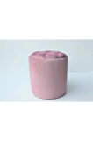 Puffy Puf Pembe Chester Model Yuvarlak Puf- Makyaj Masası Pufu