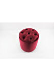 Puffy Puf Bordo Chester Model Yuvarlak Puf- Makyaj Masası Pufu