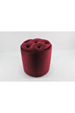 Puffy Puf Bordo Chester Model Yuvarlak Puf- Makyaj Masası Pufu