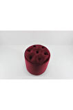 Puffy Puf Bordo Chester Model Yuvarlak Puf- Makyaj Masası Pufu