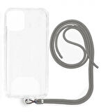 Tecno Spark 20C İp Askılı Şeffaf Silikon Kılıf Gri