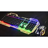 Polygold PG-8014 Işıklı Oyuncu Q Klavye Mouse Seti