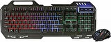 Polygold PG-8014 Işıklı Oyuncu Klavye Mouse Seti - Siyah