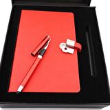 Özel Kutulu 16 gb Usb'li Defter Dokunmatik Roller Kalem Seti 