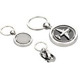 Uçak Figürlü Dönebilen Metal Unisex Anahtarlık