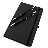 İsme Özel Lastikli Defter 2'li Kalem Seti Yılbaşı Hediyesi