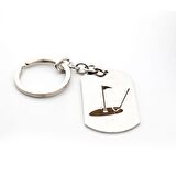 İsme Özel Golf Sopası Tasarım Figürlü Çelik Anahtarlık