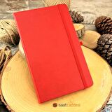 İsme Özel Termo Deri Kırmızı Defter Roller Kalem Set