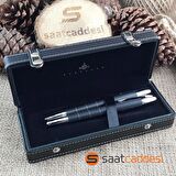 Steel Pen İsme Özel 2 li Desenli Metal Kalem Seti