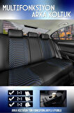 
Bmw 1 SERİSİ 118 Lüx Deri OTO KOLTUK KILIFI Ön Arka Takım Set EXCLUSİVE SİYAH MAVİ