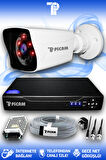 PICAM 1 Kameralı Kare 1 Dış Kamera Set HDD'siz Full HD Gece Görüşlü Güvenlik Kamerası Sistemi