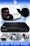 PICAM 1 Kameralı Panda 1 Dış Kamera Set HDD'siz Full HD Gece Görüşlü Güvenlik Kamerası Sistemi
