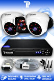 PICAM 3 Kameralı Panda 2 İç Kamera Set HDD'siz Full HD Gece Görüşlü Güvenlik Kamerası Sistemi