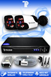 PICAM 2 Kameralı Panda 2 Dış Kamera Set HDD'siz Full HD Gece Görüşlü Güvenlik Kamerası Sistemi