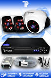 PICAM 3 Kameralı Panda 1 İç Kamera Set HDD'siz Full HD Gece Görüşlü Güvenlik Kamerası Sistemi