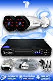 PICAM 2 Kameralı Uzay 2 Dış Kamera Set HDD'siz Full HD Gece Görüşlü Güvenlik Kamerası Sistemi