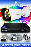 PICAM 1 Kameralı Kare 1 Dış Kamera Set HDD'siz Full HD Renkli Gece Görüşlü Güvenlik Kamerası Sistemi