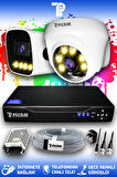 PICAM 2 Kameralı Zebra 1 İç Kamera Set HDD'siz Full HD Renkli Gece Görüşlü Güvenlik Kamerası Sistemi