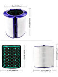 Purmed Dyson TP04 HP04 DP04 TP05 HP05 Hava Temizleyici Uyumlu 360˚ Kademeli Hepa+Karbon Filtre