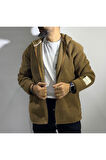 Fermuarlı Erkek Peluş Oversize Hırka