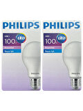 (2 Adet) Philips 14W (100W) Beyaz Işık E27 Duylu (Kalın Duy) Led Ampul
