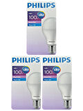 (3 Adet) Philips 14W (100W) Beyaz Işık E27 Duylu (Kalın Duy) Led Ampul
