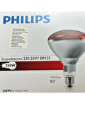 (6 Adet) Philips 250W Kızılötesi (infrared) Isıtıcılı Hayvan Isıtma ve Fizik Tedavi Lambası (Kırmızı Işık) E27 (Kalın Duy)
