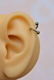 Kıvrımlı Çelik Spiral Piercing 6 mm Tragus Helix Kıkırdak Hologram Renkli