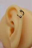 Kıvrımlı Çelik Spiral Piercing 6 mm Tragus Helix Kıkırdak Hologram Renkli