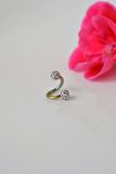 Kıvrımlı Çelik Spiral Piercing 6 mm Tragus Helix Kıkırdak Ucu Taşlı Hologram Renkli