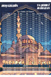 Ramazan İmsakiyesi Modern Kişiye Özel Tasarımlı Dijital Baskı 50 Adet A4 300 gr Model 11