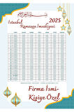Ramazan İmsakiyesi Modern Kişiye Özel Tasarımlı Dijital Baskı 500 Adet A4 300 gr Model 36