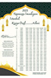 Ramazan İmsakiyesi Modern Kişiye Özel Tasarımlı Dijital Baskı 1000 Adet A4 300 gr Model 48