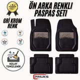 PEUGEOT PARTNER 1 2003  MODEL UYUMLU SİYAH- GRİ KROM RENK  PREMİUM OTO PASPAS SETİ