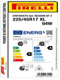 Pirelli 225/45R17 94W XL Cınturato All Season Sf 3 Oto 4 Mevsim Lastiği(Üretim Tarihi: 2025)