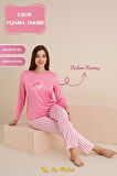 Kadın Pijama Takımı Pamuklu Bisiklet Yaka Pijama