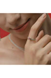 Poseidons Jewellery Işıltılı Pembe Fiyonk Yüzük