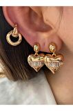 Kadın İç İçe Geçmeli Minimal Halka Altın Kaplama Kıkırdak Earcuff